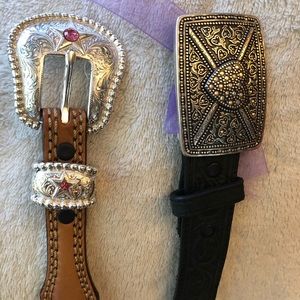 New Size 28 Tony Lama removable Heart Buckle belt